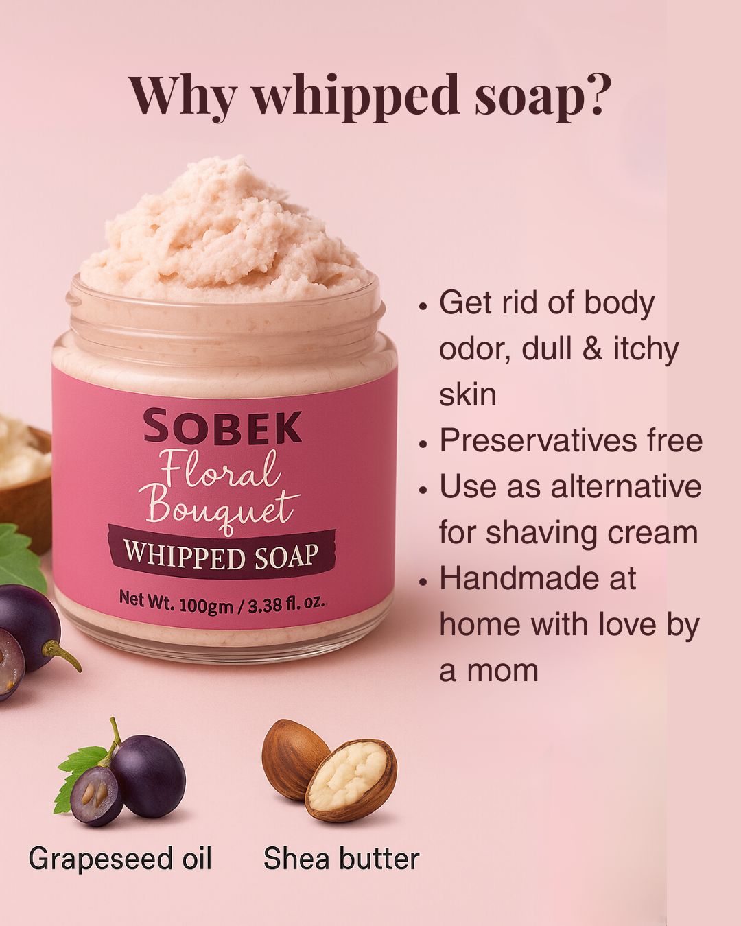 Pink Floral bouquet whipped cream soap