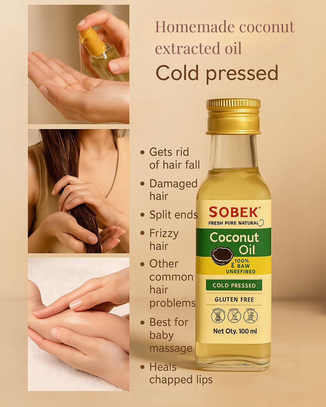 Pure Coconut Oil | Cold Pressed gluten free 100 ML
