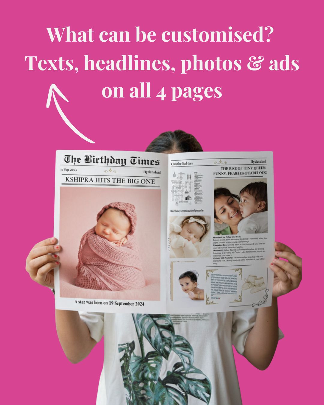 Personalized Baby Birthday Newspaper – Custom Keepsake Gift by Rainvas