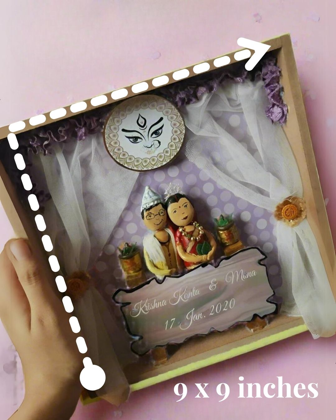 बंगाली जोड़े ने अनुकूलित विवाह कंकड़ कला