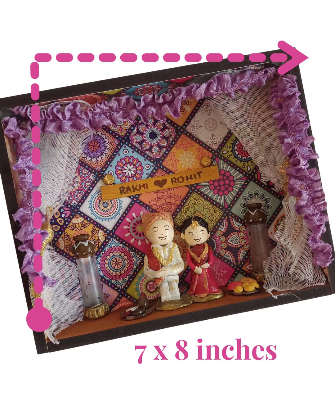 “Mini Shaadi Tales” – Custom Bride & Groom Figurines