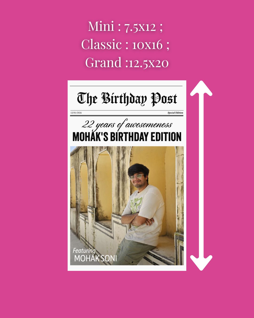 Custom Birthday newspaper - Lady in spotlight edition | Pop Bold issue
