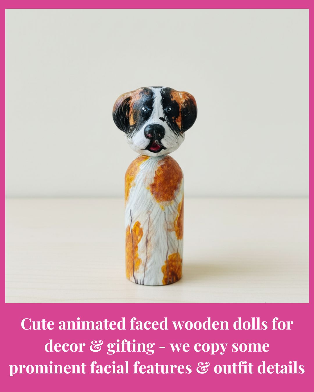 Personalized Replica Wooden Peg Dolls - Pets