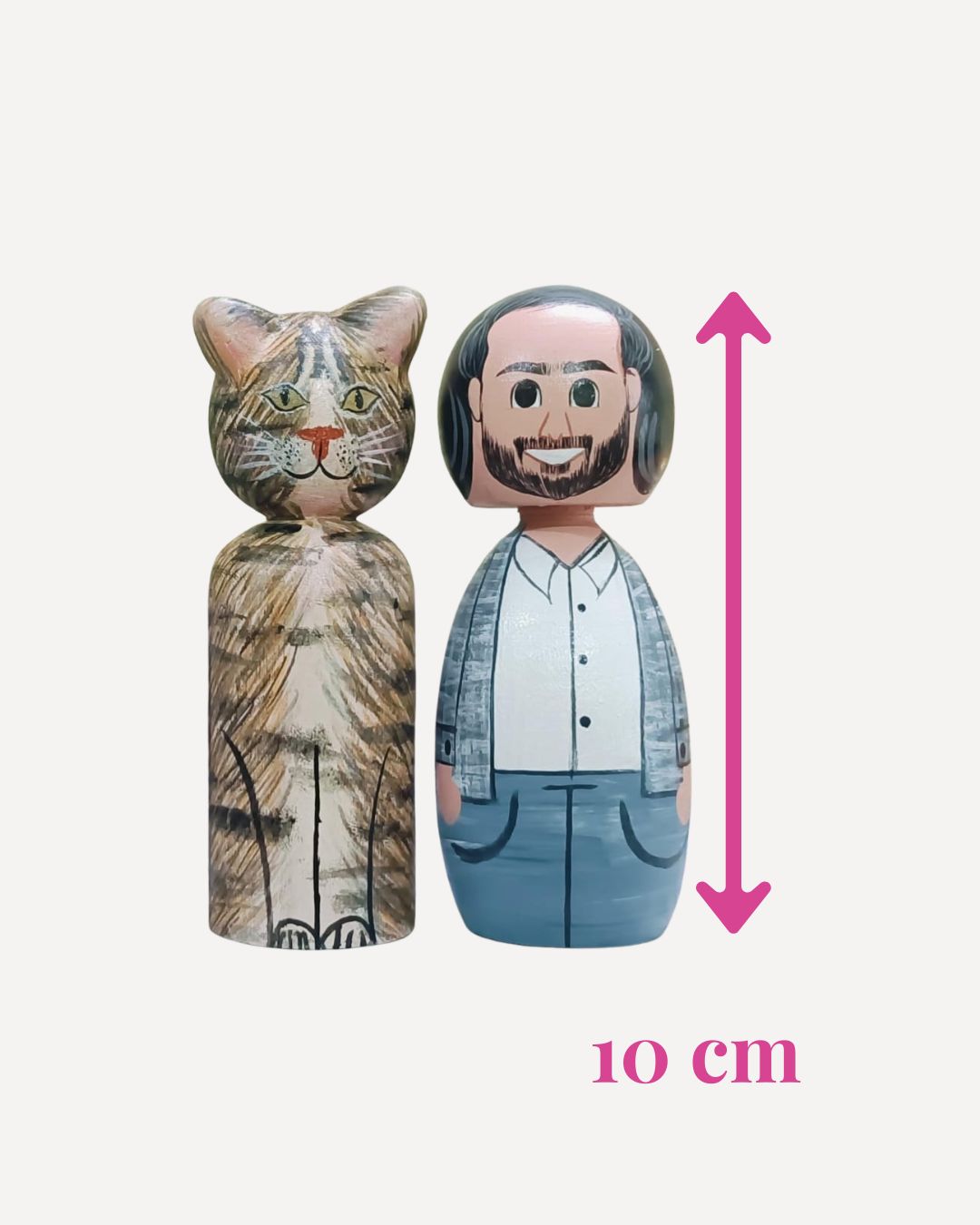 Personalized Replica Wooden Peg Dolls - Pets