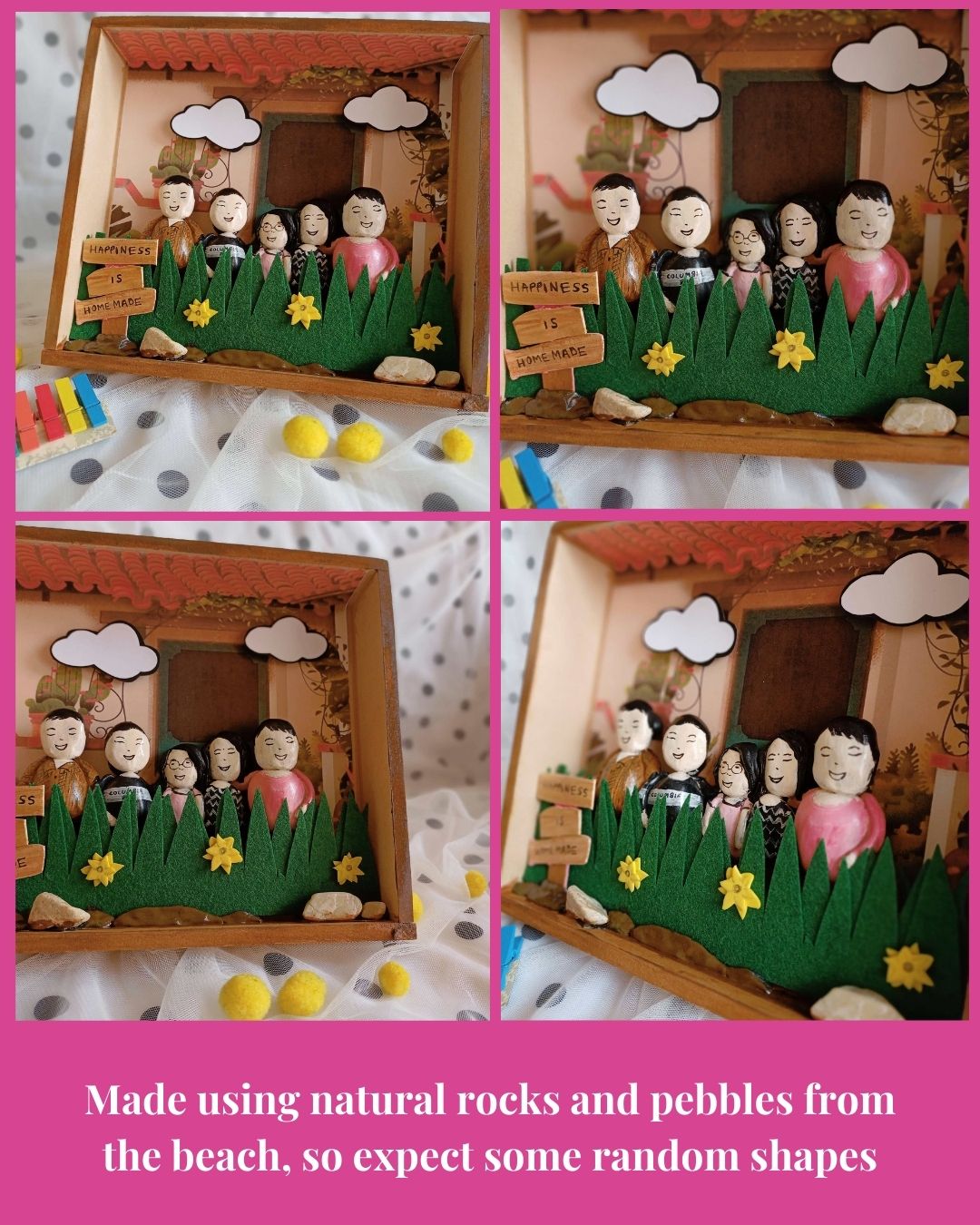 Personalized Family Pebble Art Frame