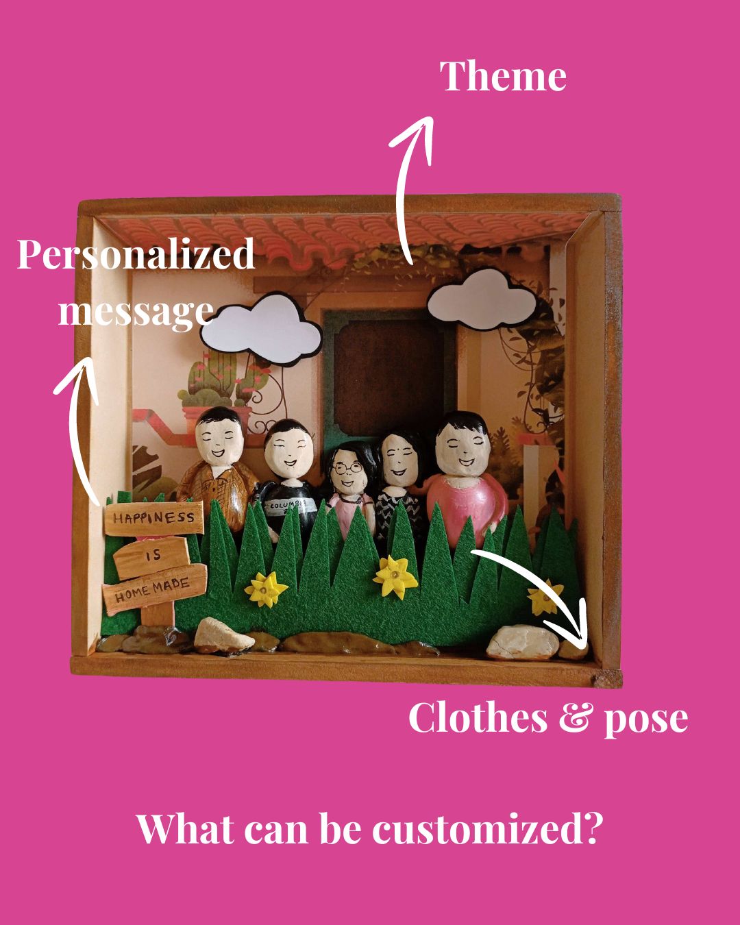 Personalized Family Pebble Art Frame