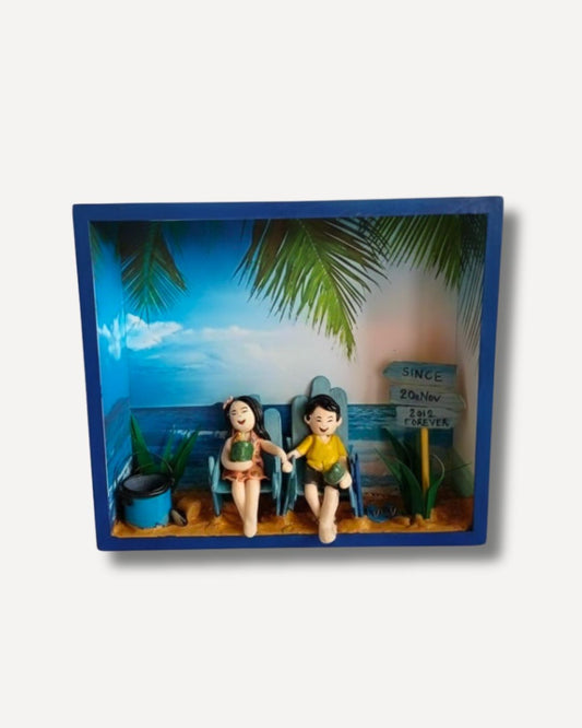 Customized beach house Miniature Couple Frame