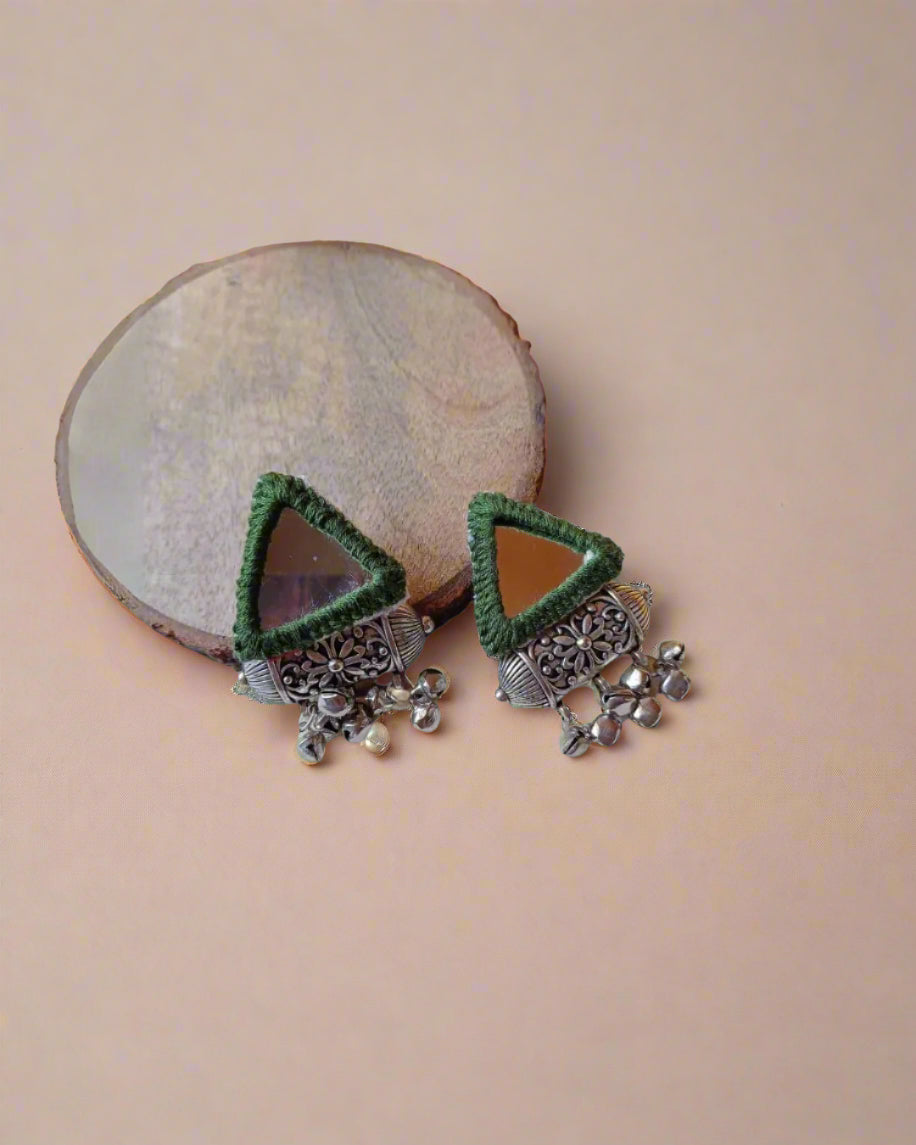 Mini Mirror Triangular studs earrings