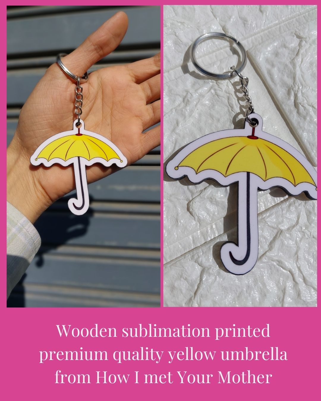 Rain & Romance – Yellow Umbrella Keychain