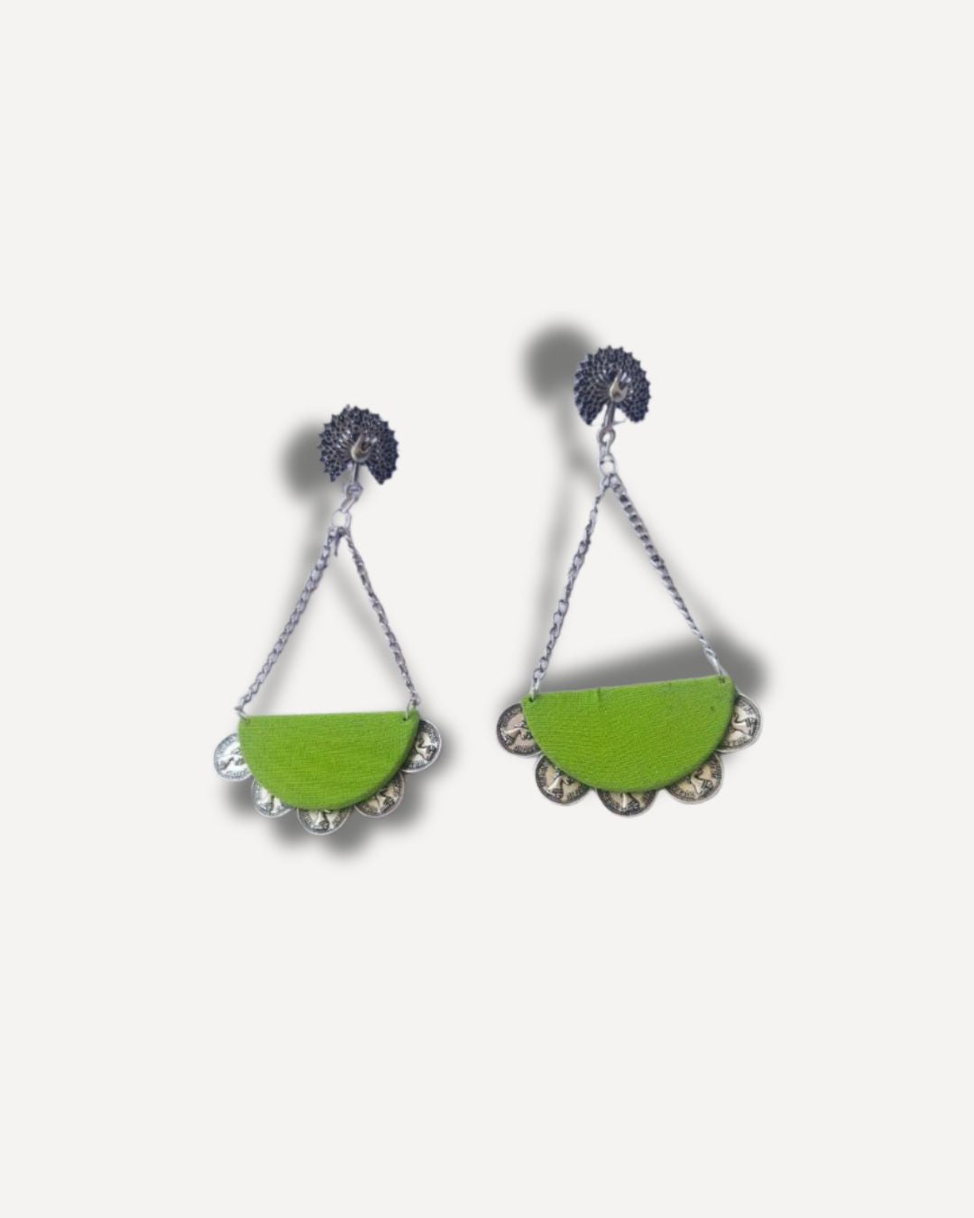 Peacock Green Dangle earrings