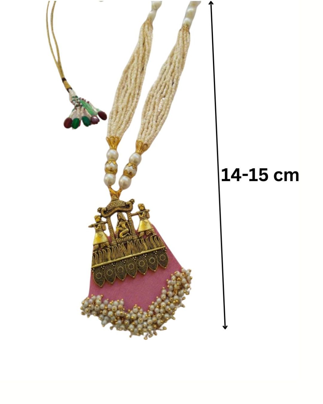 Gold Baby Pink Ethnic Necklace