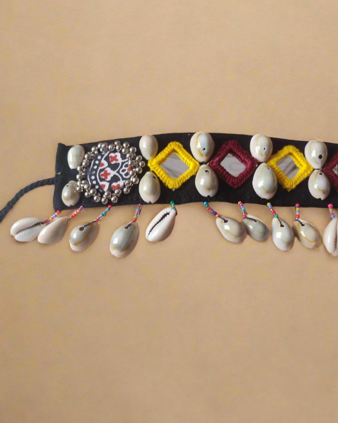 Black Yellow Floral Kamarband