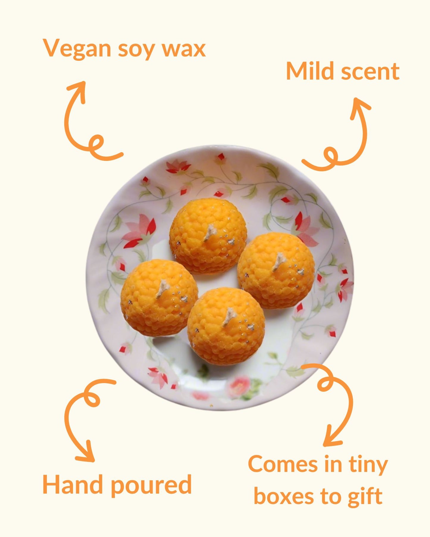 Laddoo Mithai Gift Candles Set of 4