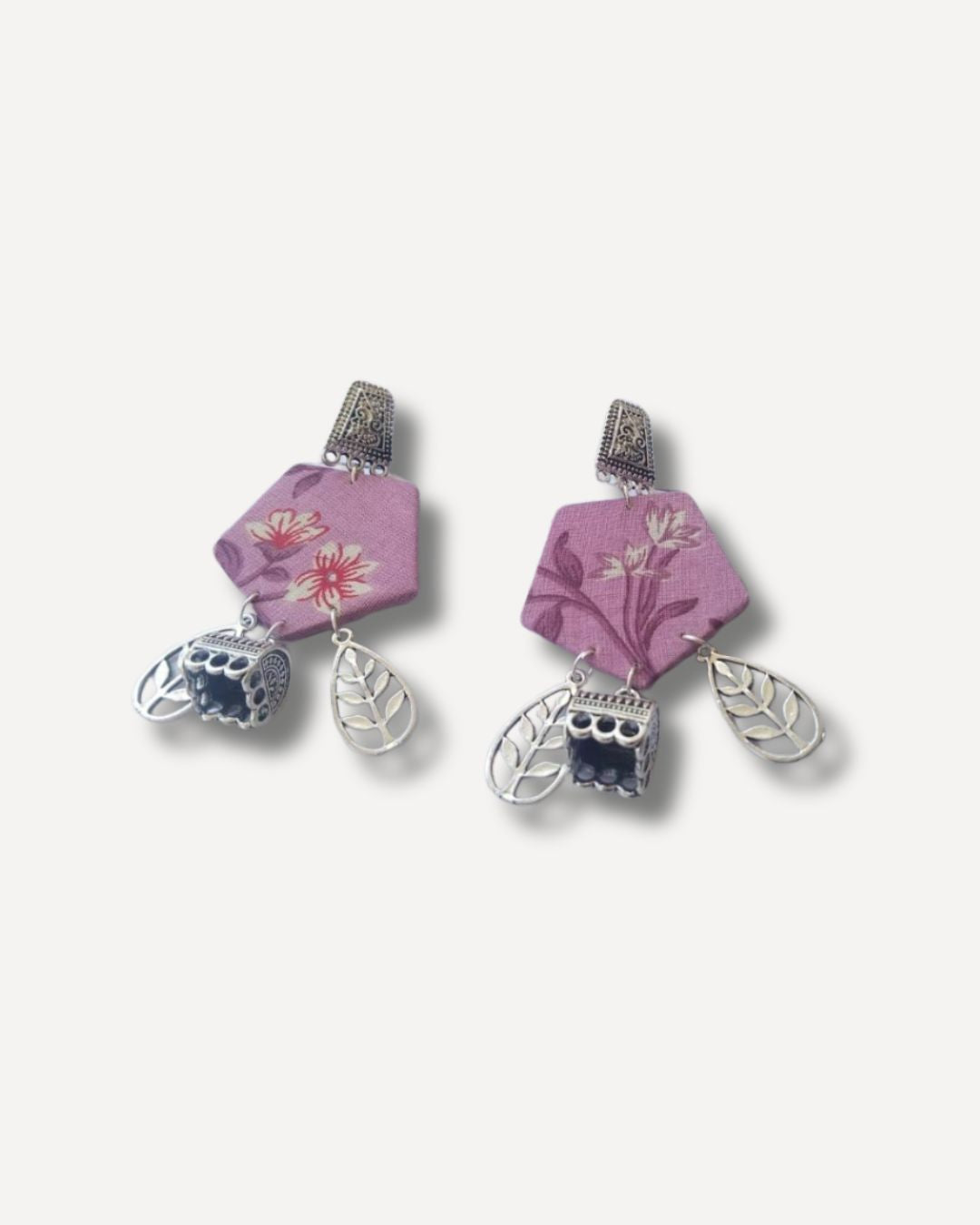 Purple Floral Earrings