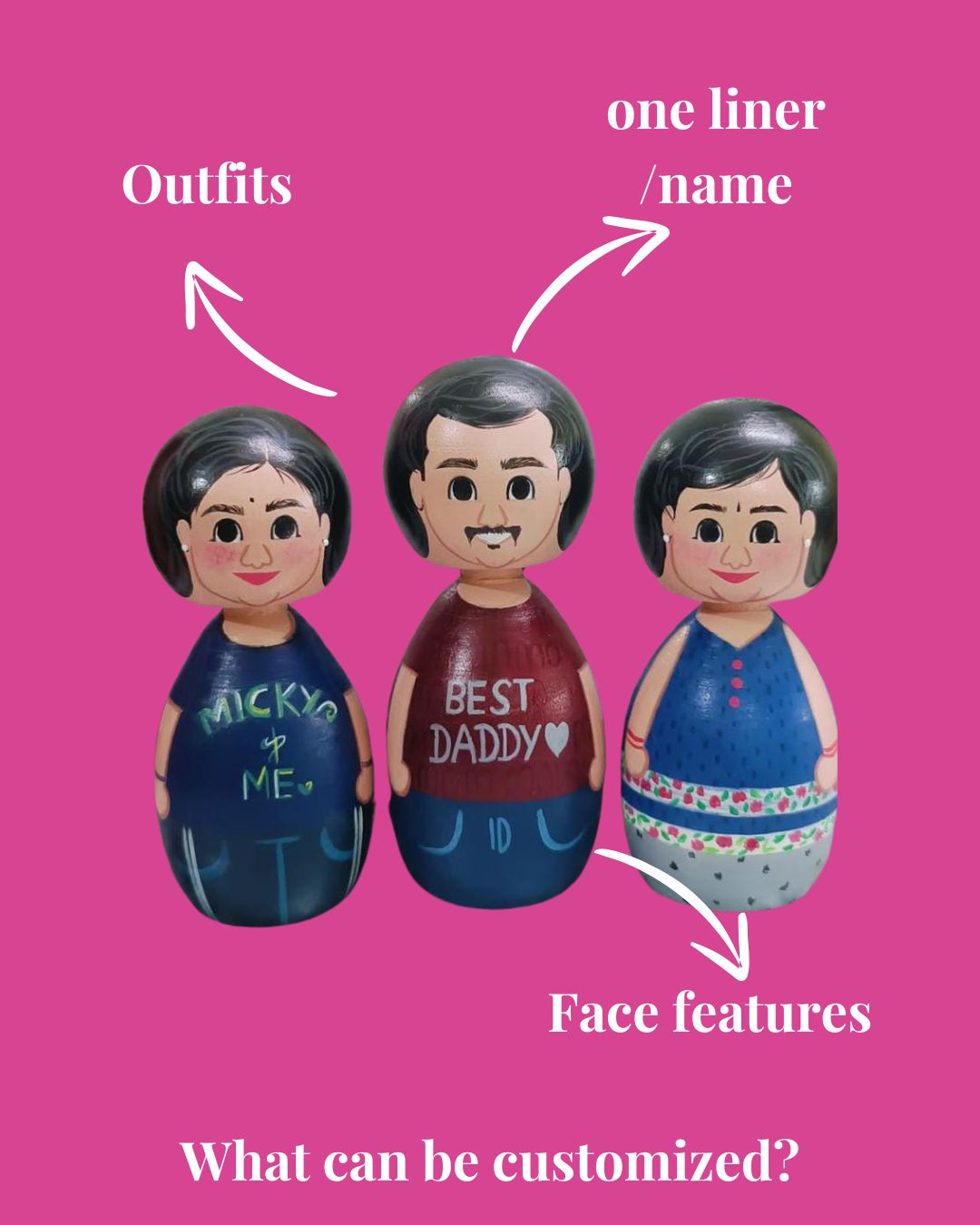 The Fam Set – Personalized Peg Dolls