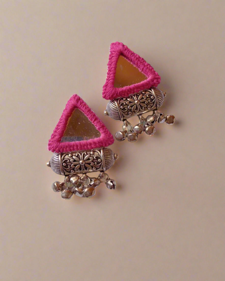 Mini Mirror Triangular studs earrings