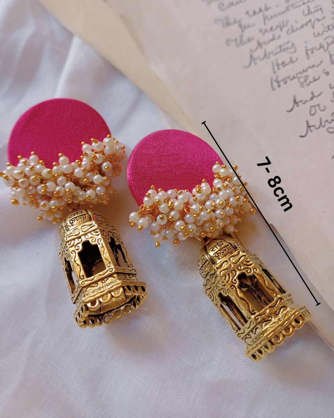 Pink beaded earrings