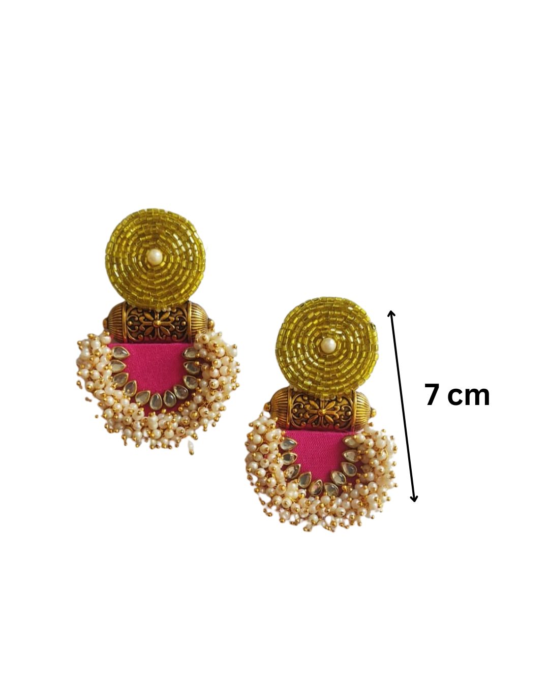 Pink & Gold Jhumka Earrings