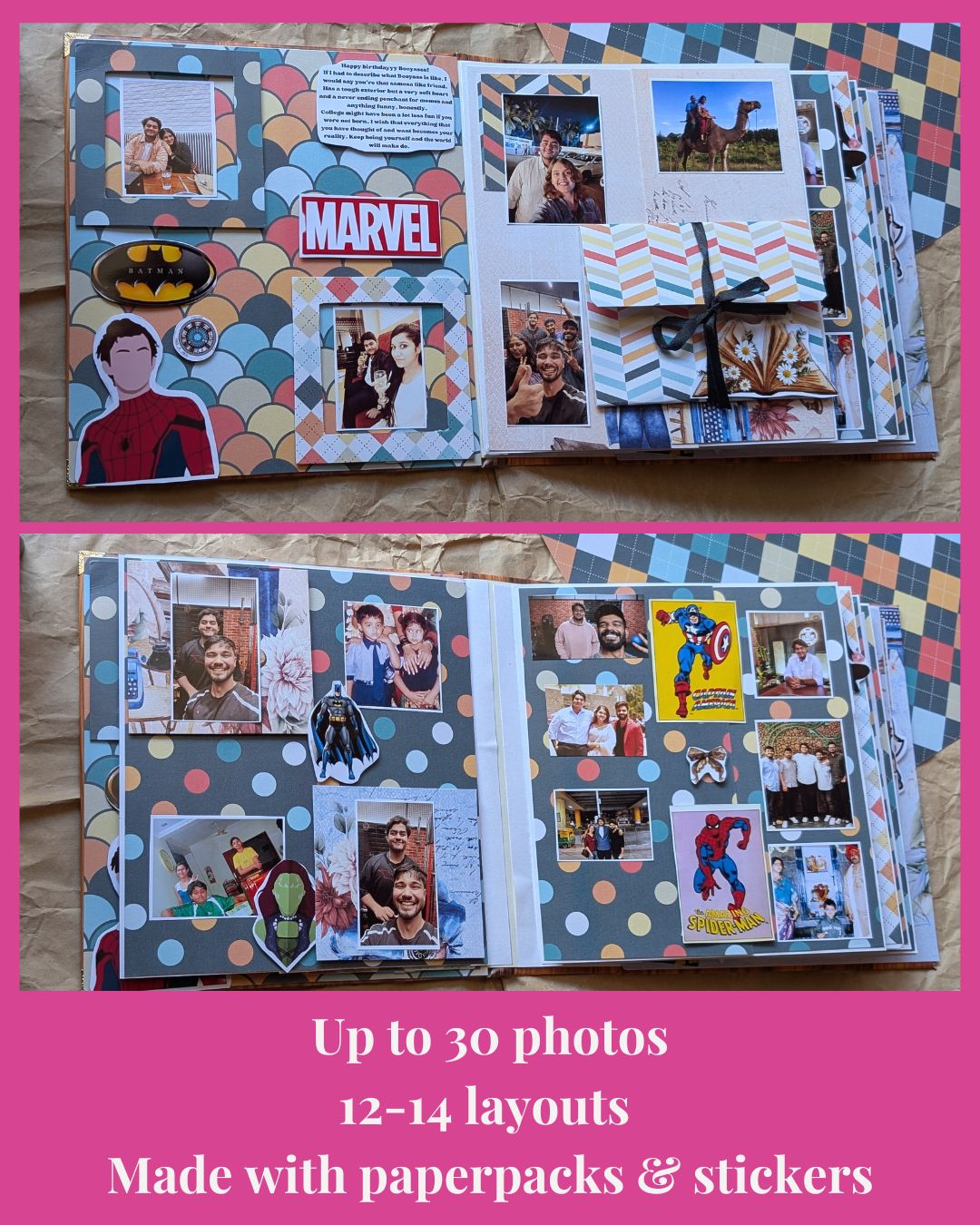 DC Marvel theme scrapbook