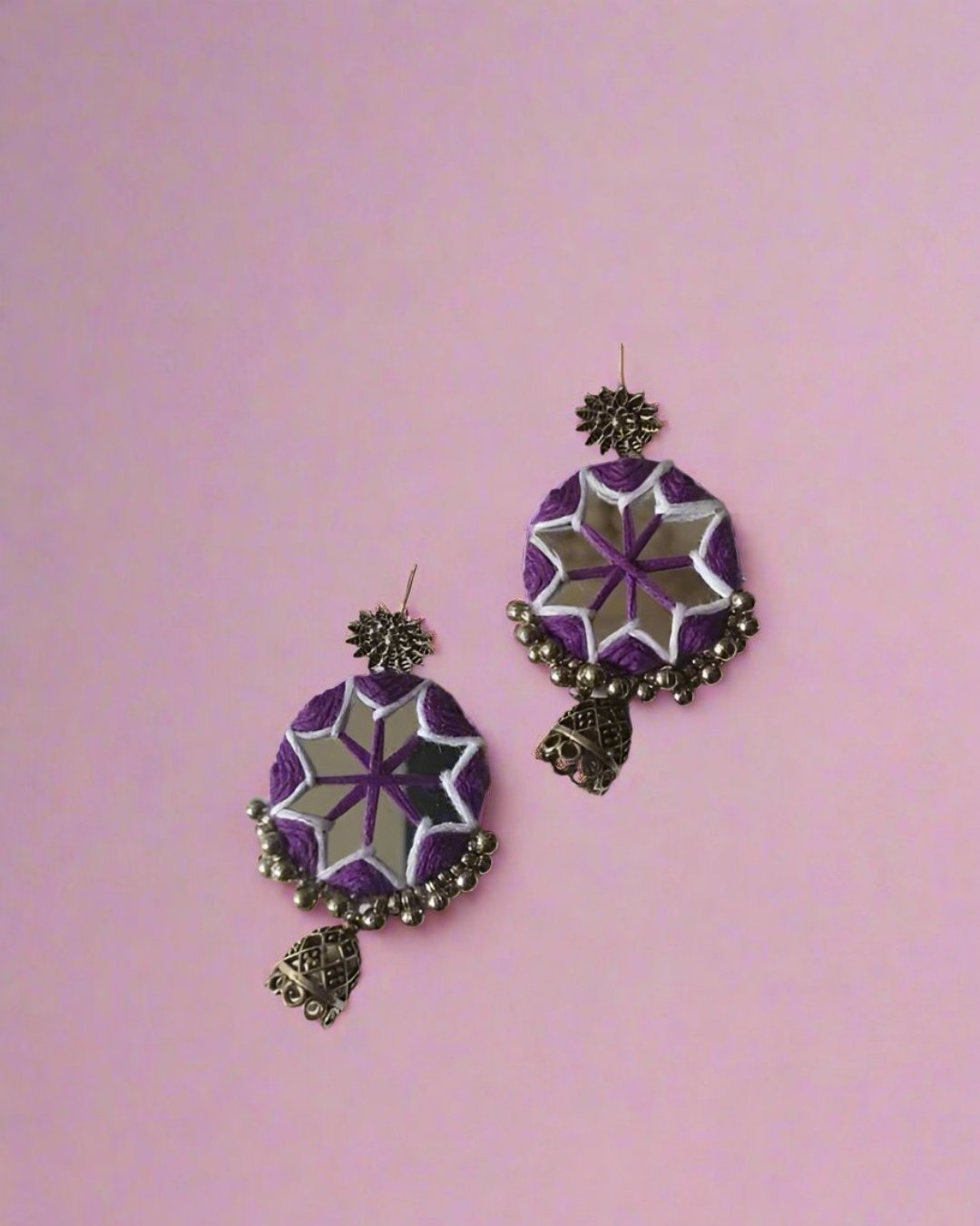 Colorful Thread Crochet jhumka earrings