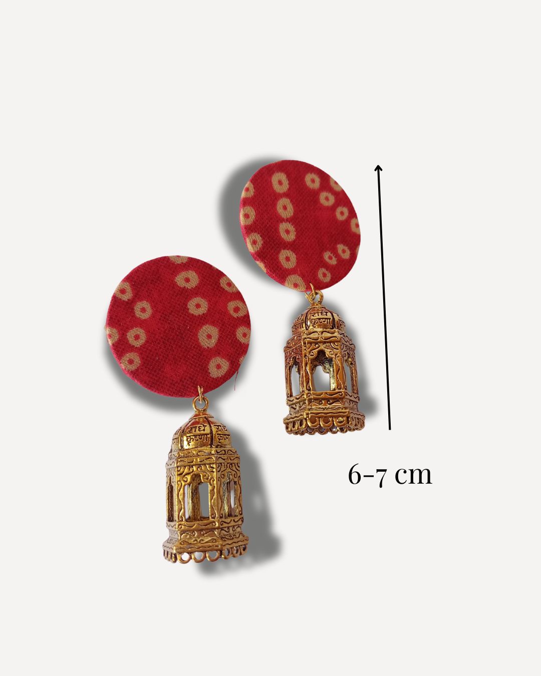 Red Bandhani & Golden Jhumkas