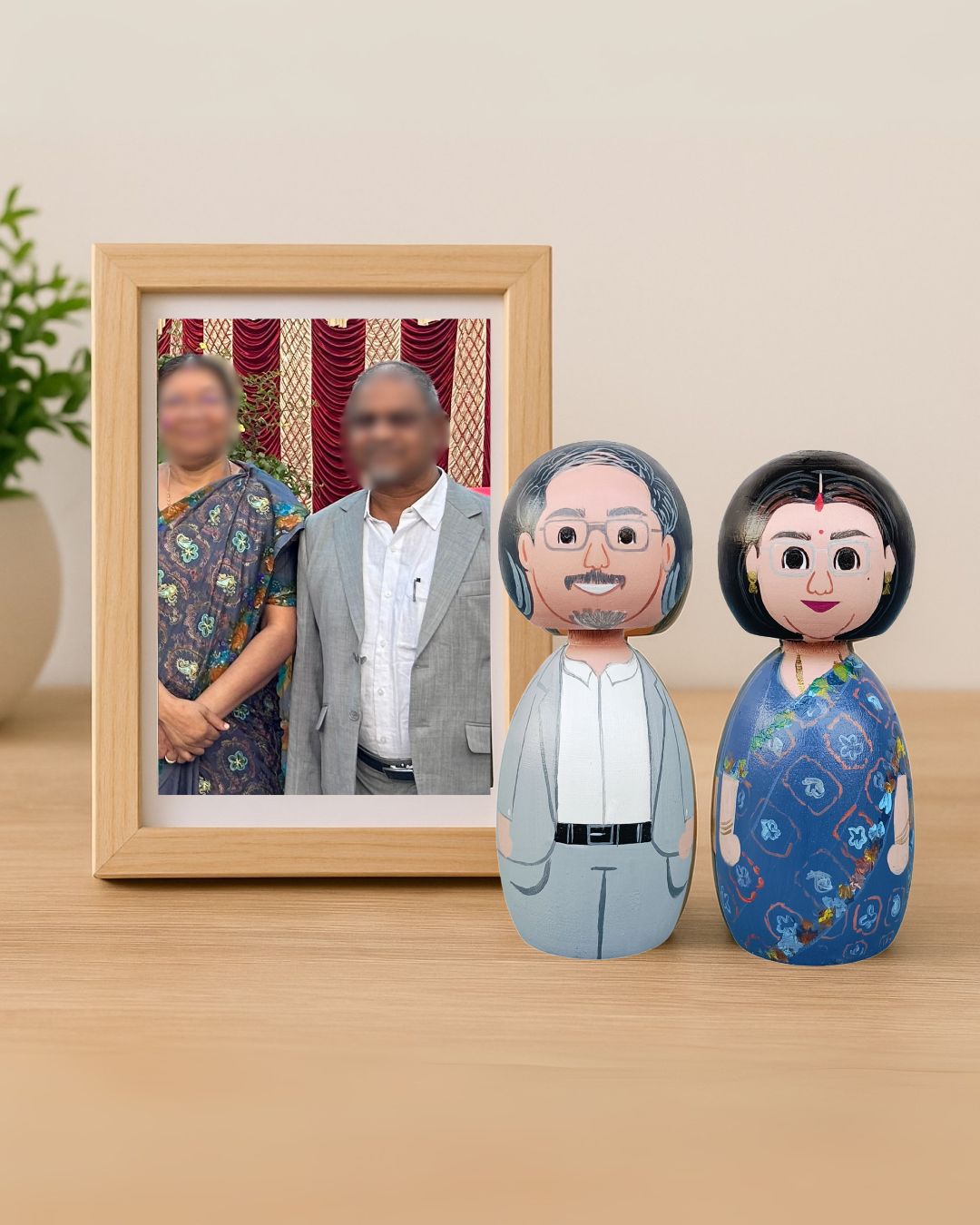 अनुकूलित युगल लकड़ी की खूंटी ज़ोबे गुड़िया