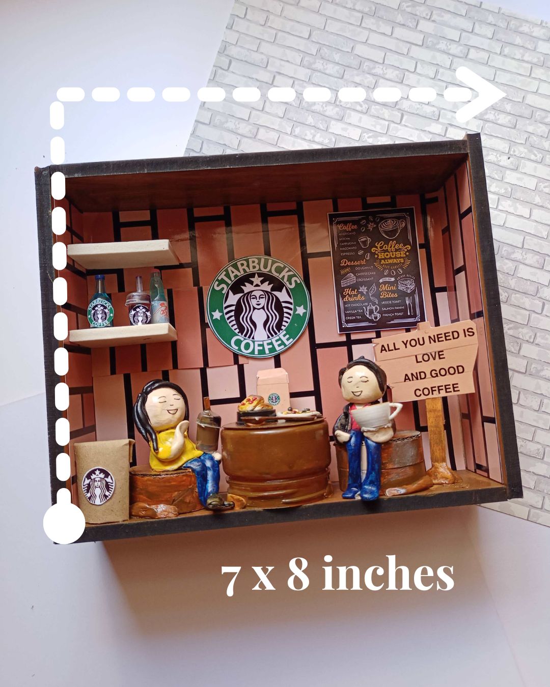 “Sips & Stories” – Starbucks Café Shadow Box