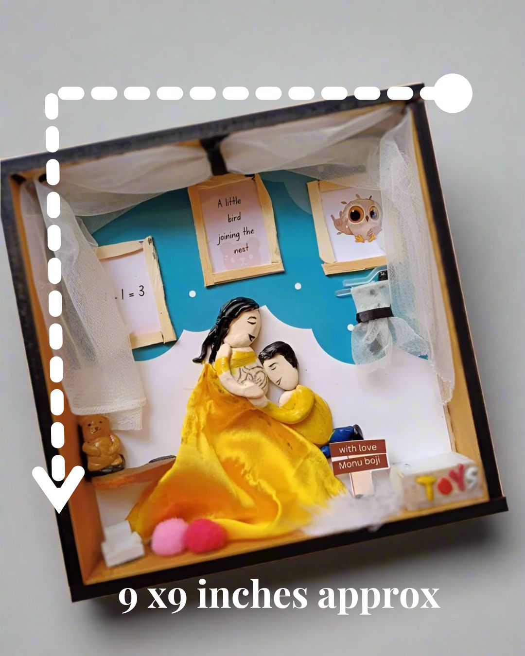 Baby Mommy pebble art frame