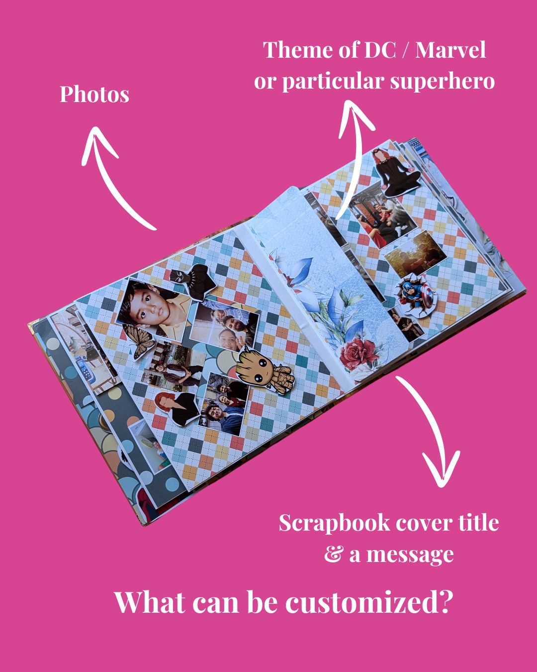 DC Marvel theme scrapbook