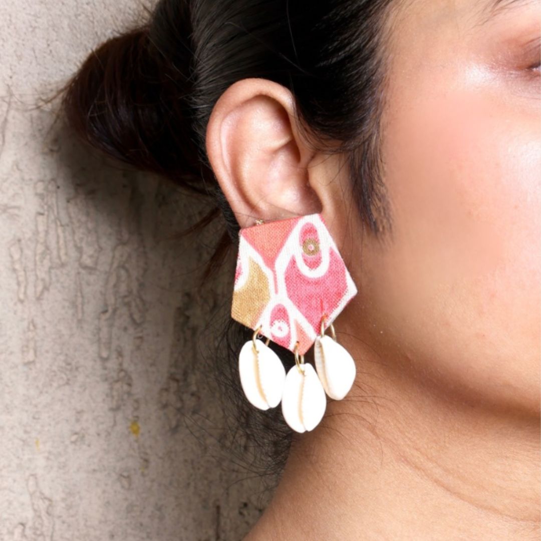 Floral Bloom Pink Shell Drops