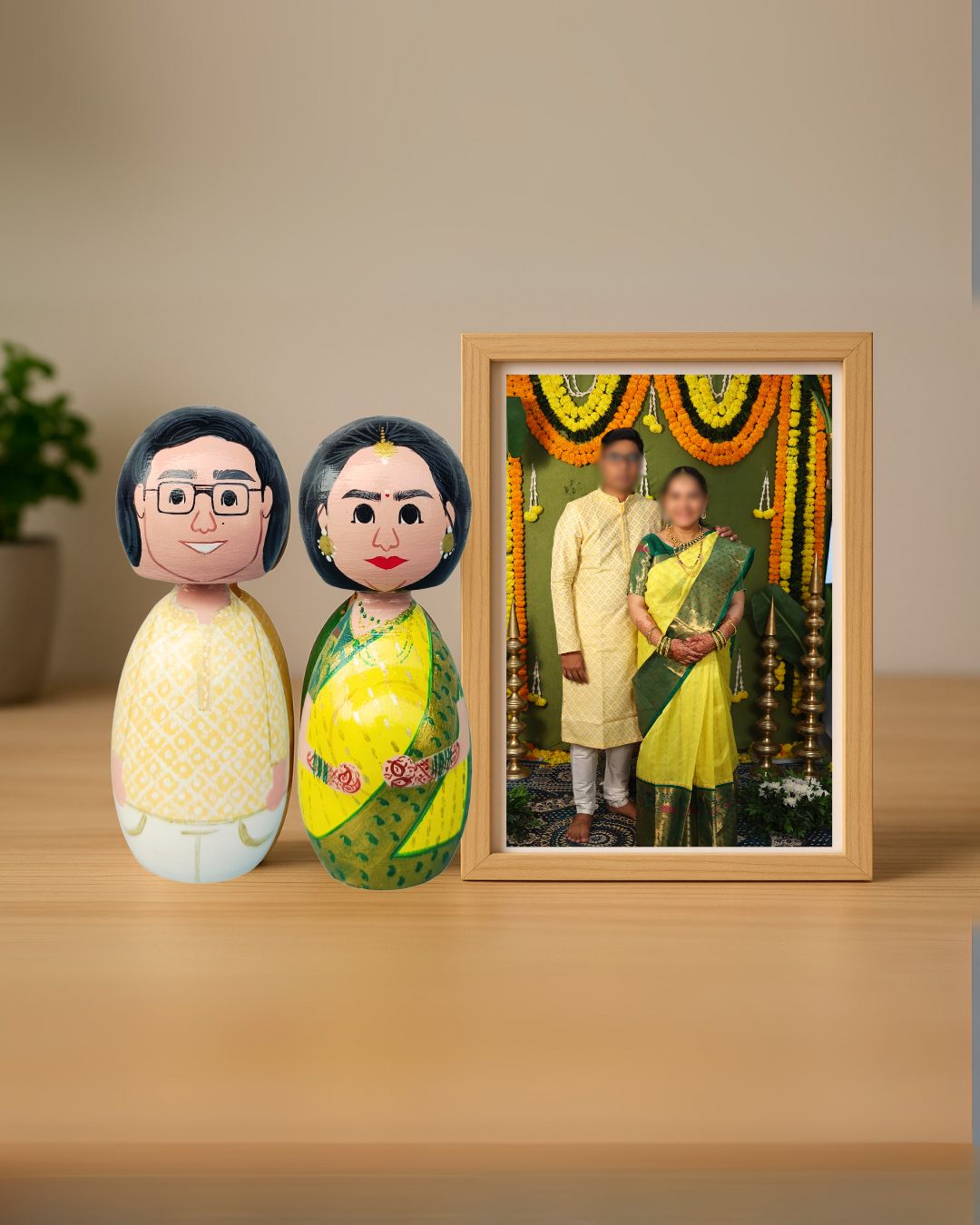 अनुकूलित युगल लकड़ी की खूंटी ज़ोबे गुड़िया