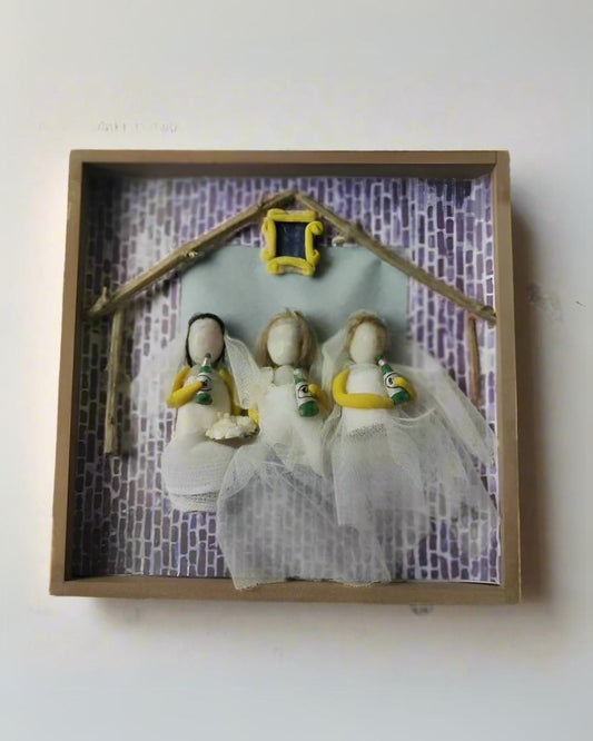 Friends Theme Wedding Dress Pebble Art