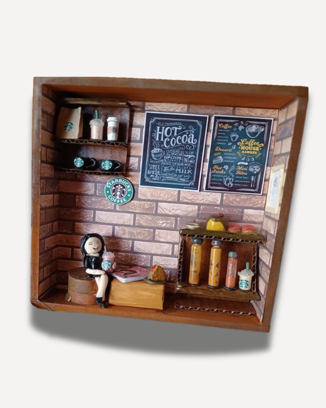 “Sips & Stories” – Starbucks Café Shadow Box