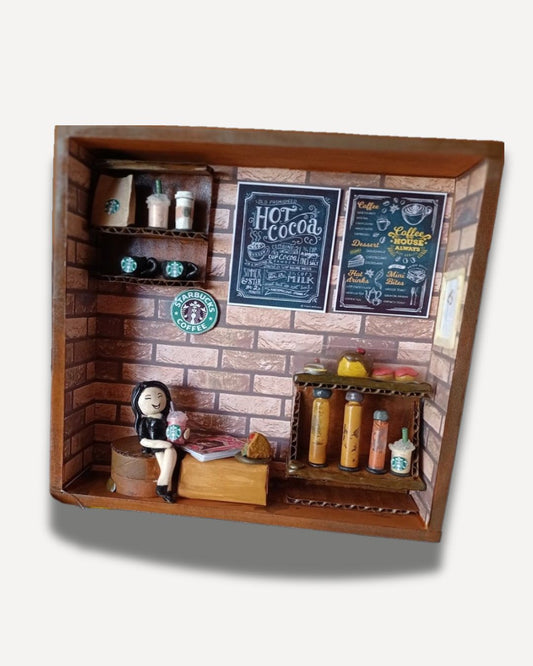 “Sips & Stories” – Starbucks Café Shadow Box