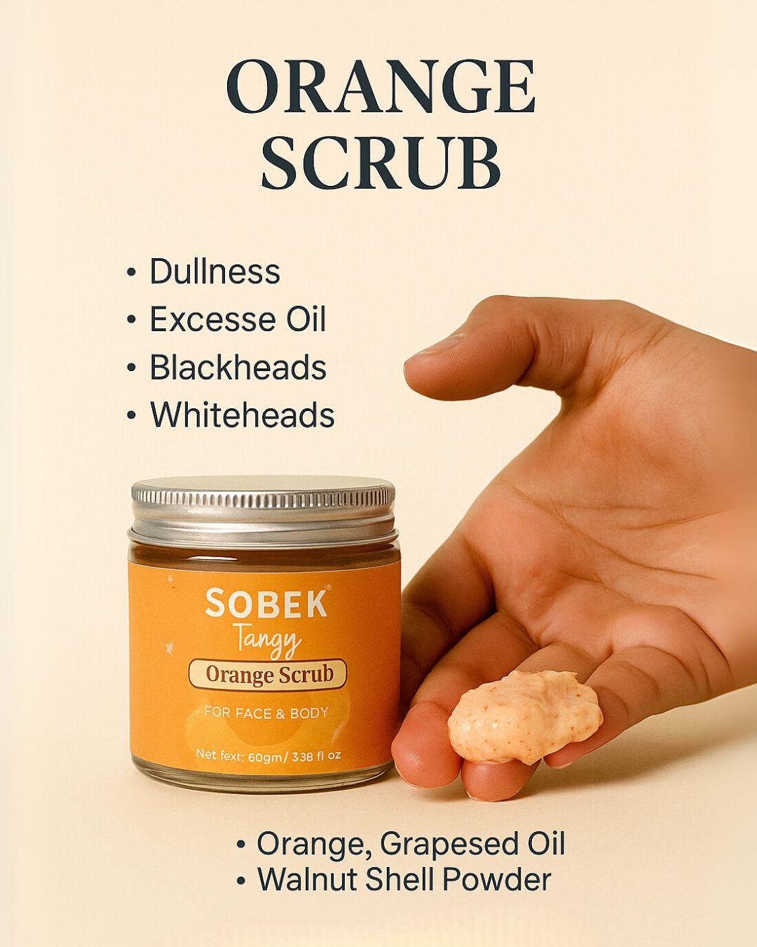 Tangy orange face and body scrub