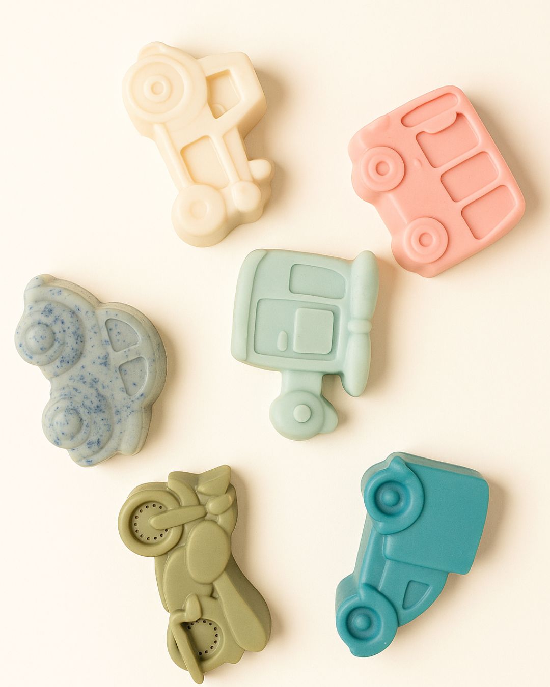 Kids’ Soap Set – Cartoon, Car & Flower Shapes