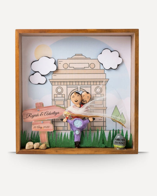 Custom Couple Pebble Art Frame