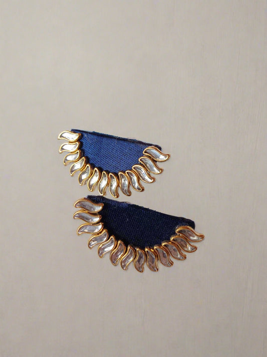 Rainvas Blue semi circular sun inspired studs earrings