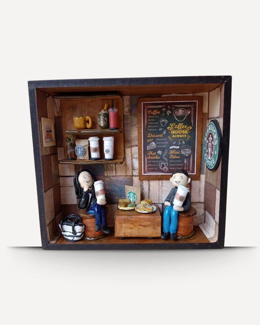 “Sips & Stories” – Starbucks Café Shadow Box