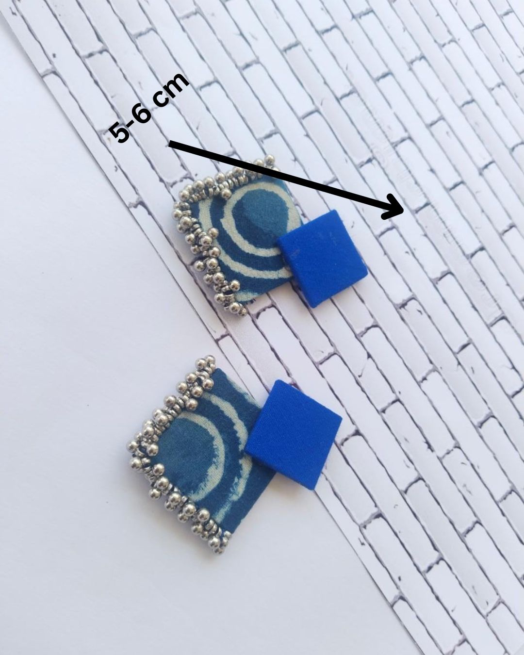 Rainvas fabric printed ghungroo earrings