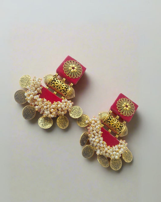 Red & Golden Jhumka