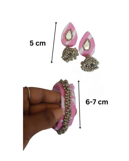 Baby Pink Droplet Earrings & Bangles