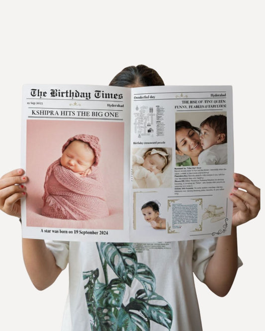 Woman holding newspaper
