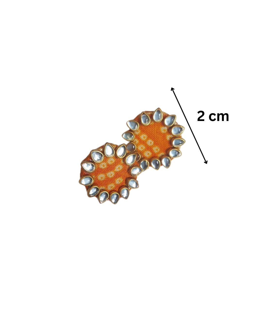 Bandhani Kundan Mini Studs