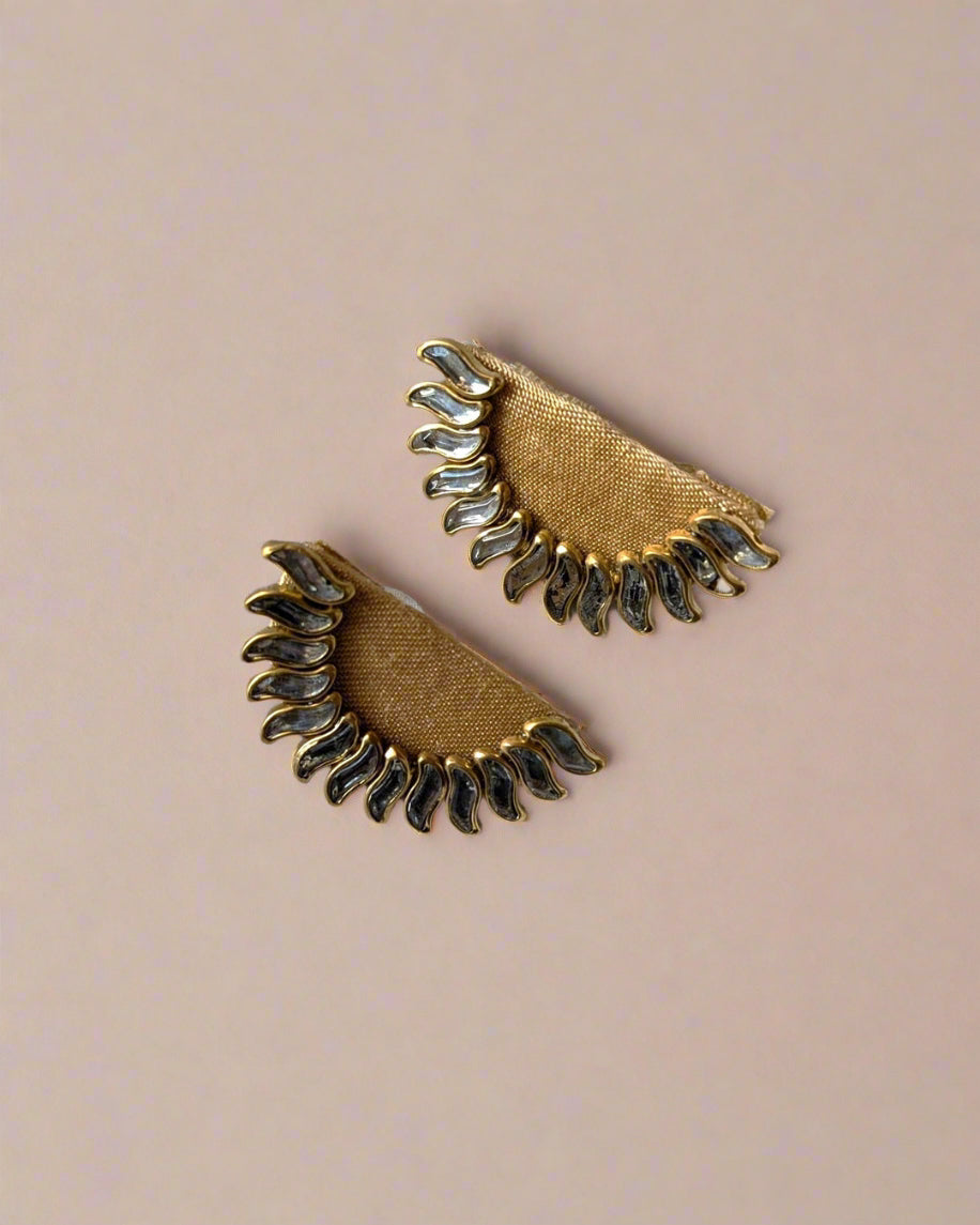 Semi round Sunburst Studs