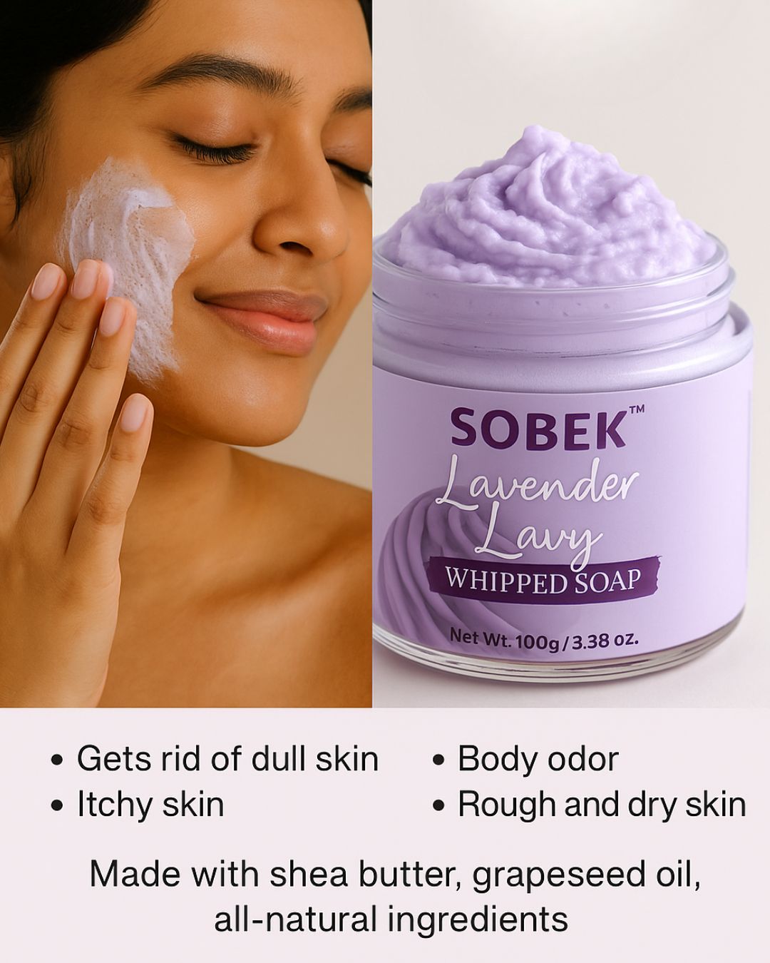 Lavender lavy purple whipped cream soap