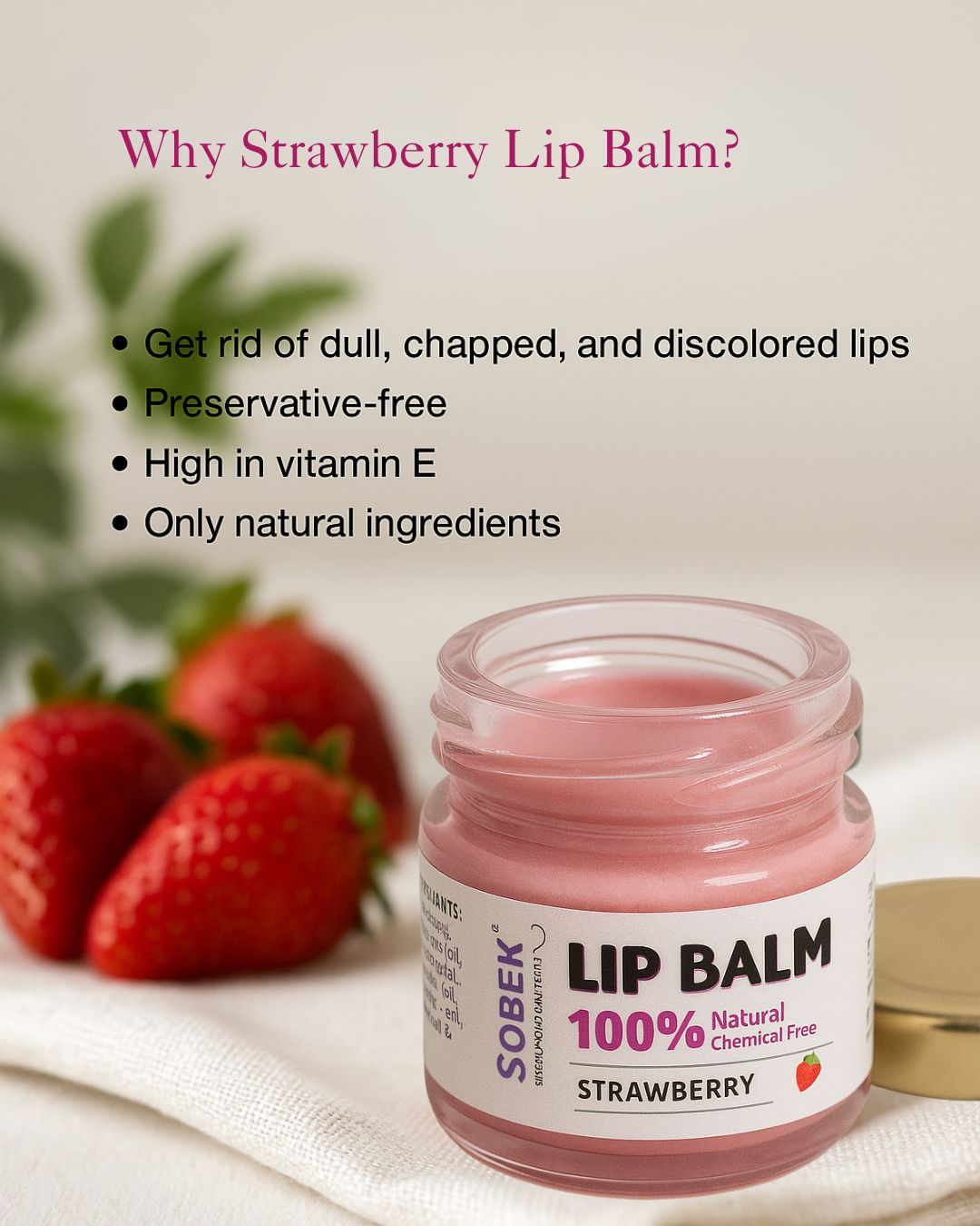 Berry Bliss: Strawberry Lip Balm butter 15 g