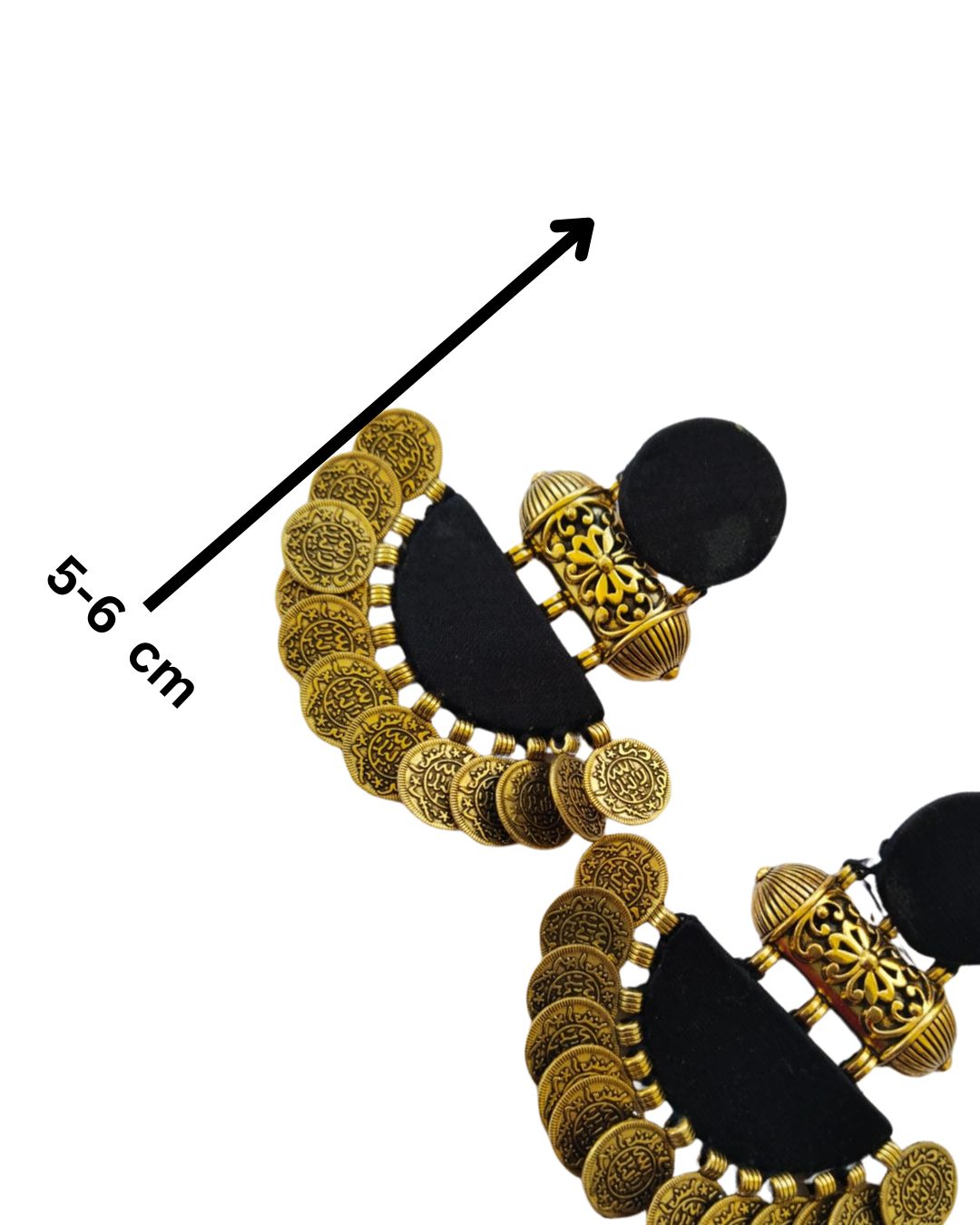 Black and Gold Jhumka Earrings