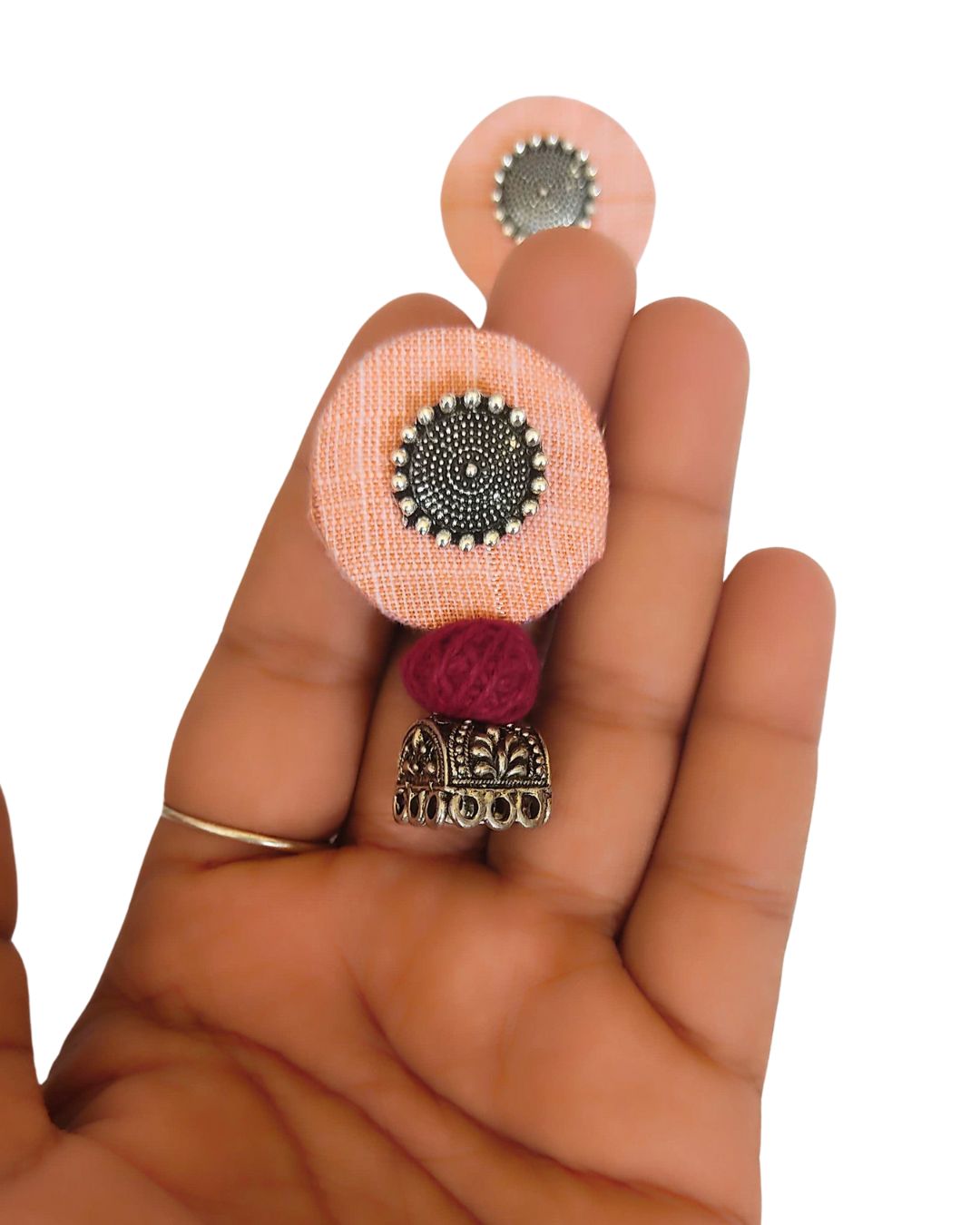 Orange Pastel Jhumka Earrings