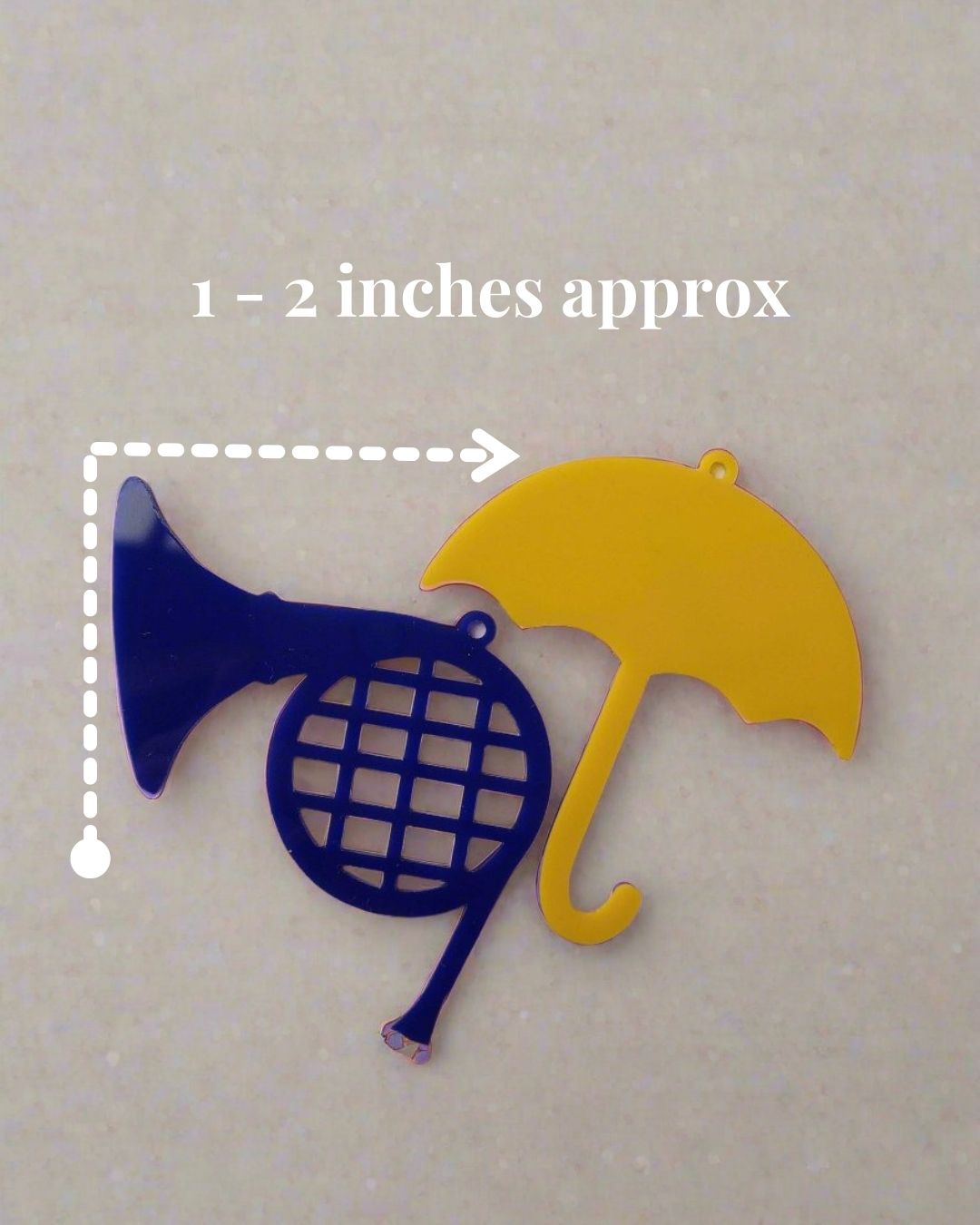 Blue French Horn & Yellow Umbrella Keychain